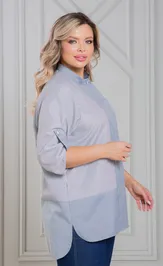 Блузка NOVITA 1472 серая полоска