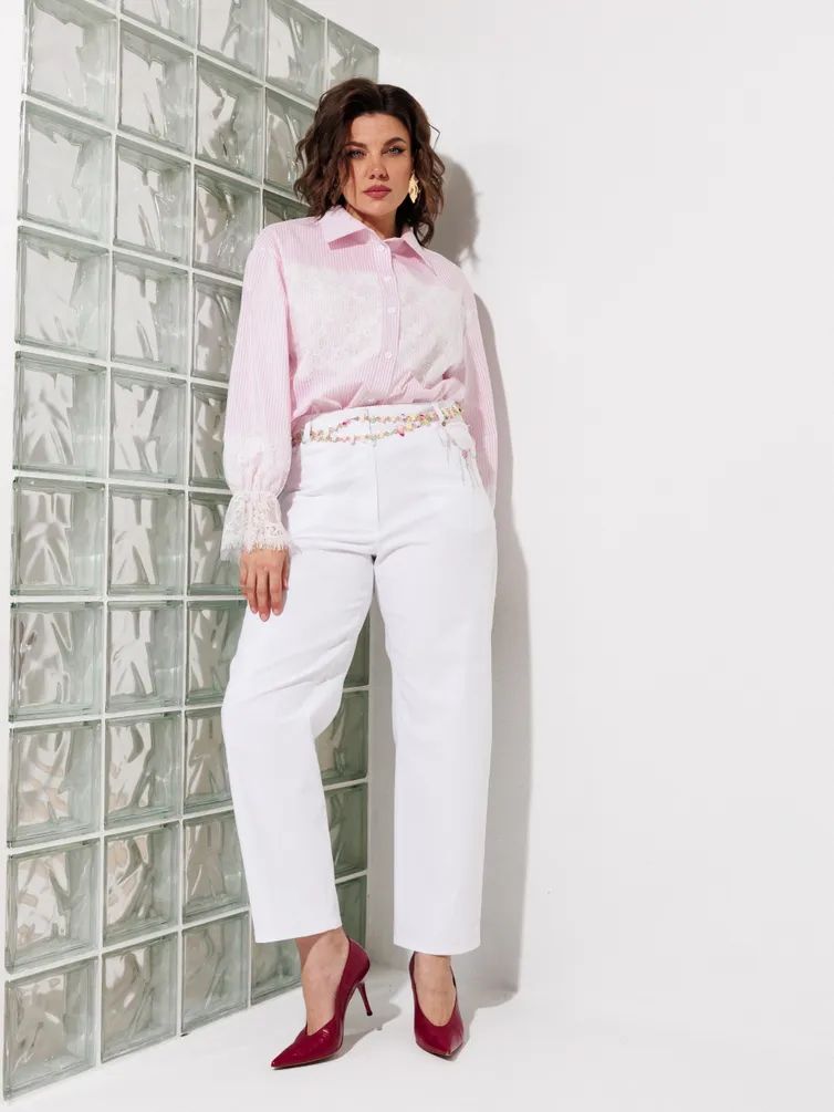 Bluzka Anastasia MAK #1352 rozovyj+poloska