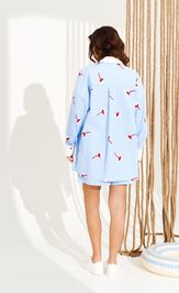 Блузка Elletto Life 13016 бело-голубой