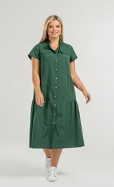 Dress NOVITA 1338 temno-zelenyj