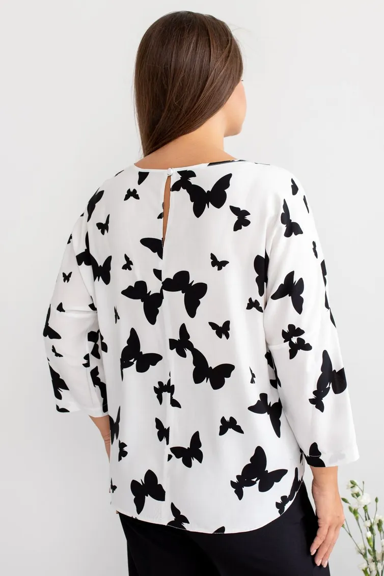 Blouse TOOK A LOOK & Angelika #TB-300 babochki na belom