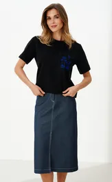 T-Shirt Panda 129044 chernyj