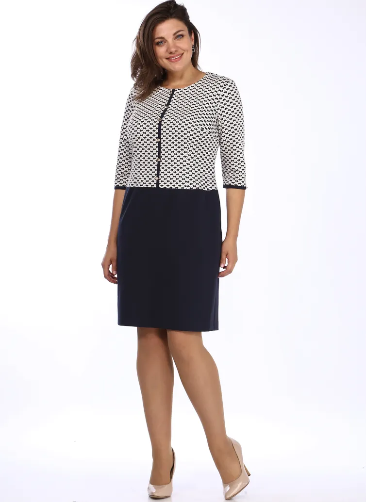 Платье Lady Style Classic арт. 0592 т.син плетение