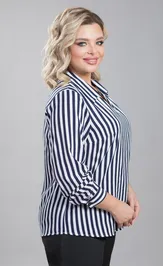 Блузка NOVITA 1172 синие полоски