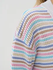 Кардиган Newvay арт. 9241-91042 бел/гол/натюрель/тиффани/ роз/какао