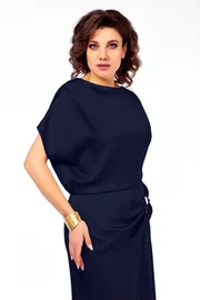 Dress Olga Style #S902 sinij