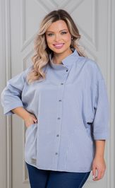 Блузка NOVITA 1423 серая клетка