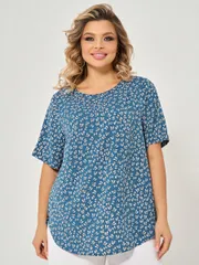 Bluzka DORA plus #0220-3 temno-goluboj