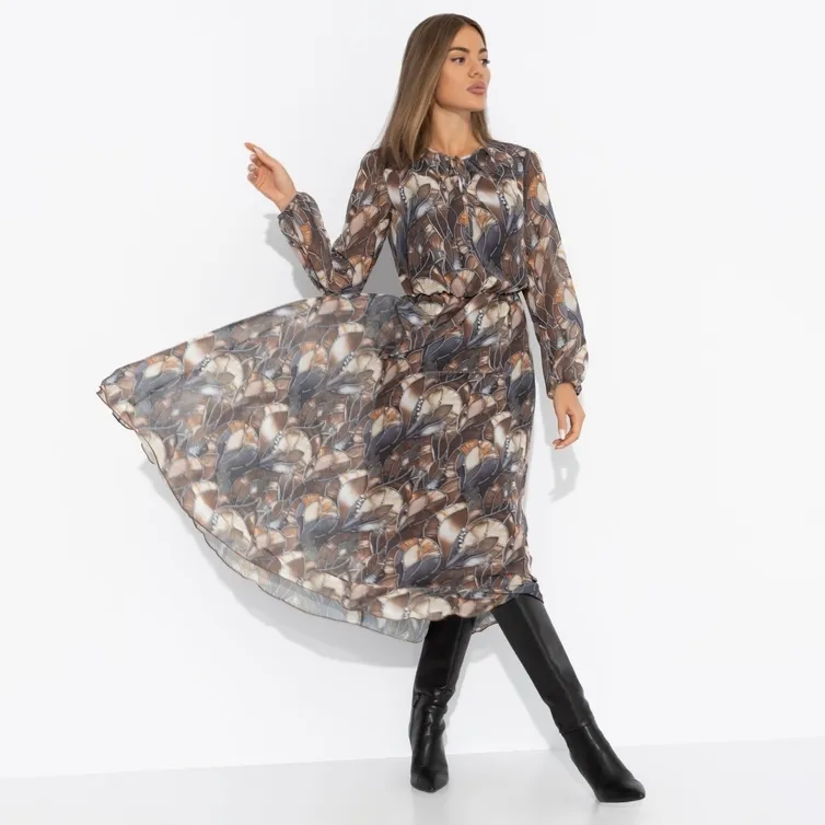 Dress CHARUTTI #Letyashhie mgnoveniya (brown)