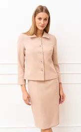Костюм MARIKA 451 песочный гусиная лапка