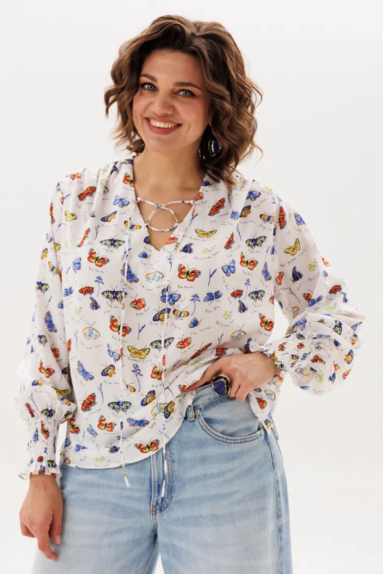 Bluzka Anelli Laurel #1848 blyu baterflyaj
