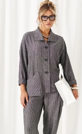 Suit Beautiful & Free 6459 poloska grafit