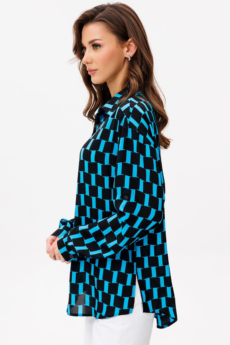Blouse VIZAVI #735 cherno-goluboj