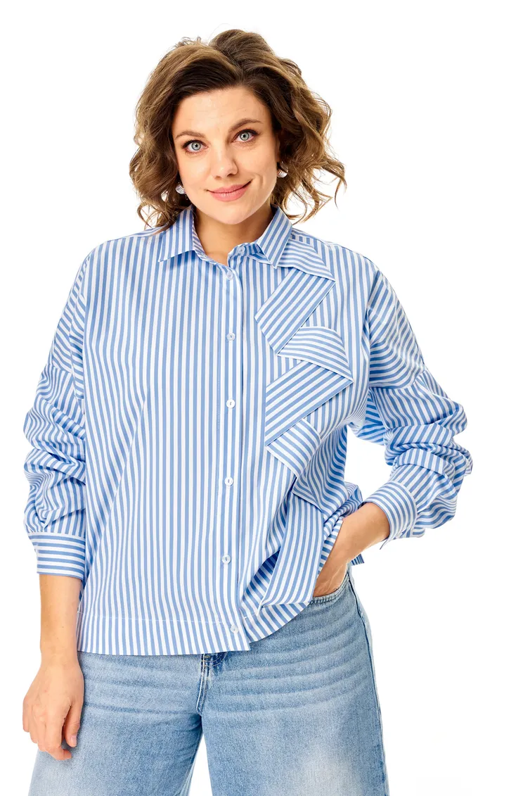 Bluzka Michel Chic #798 poloska golubaya