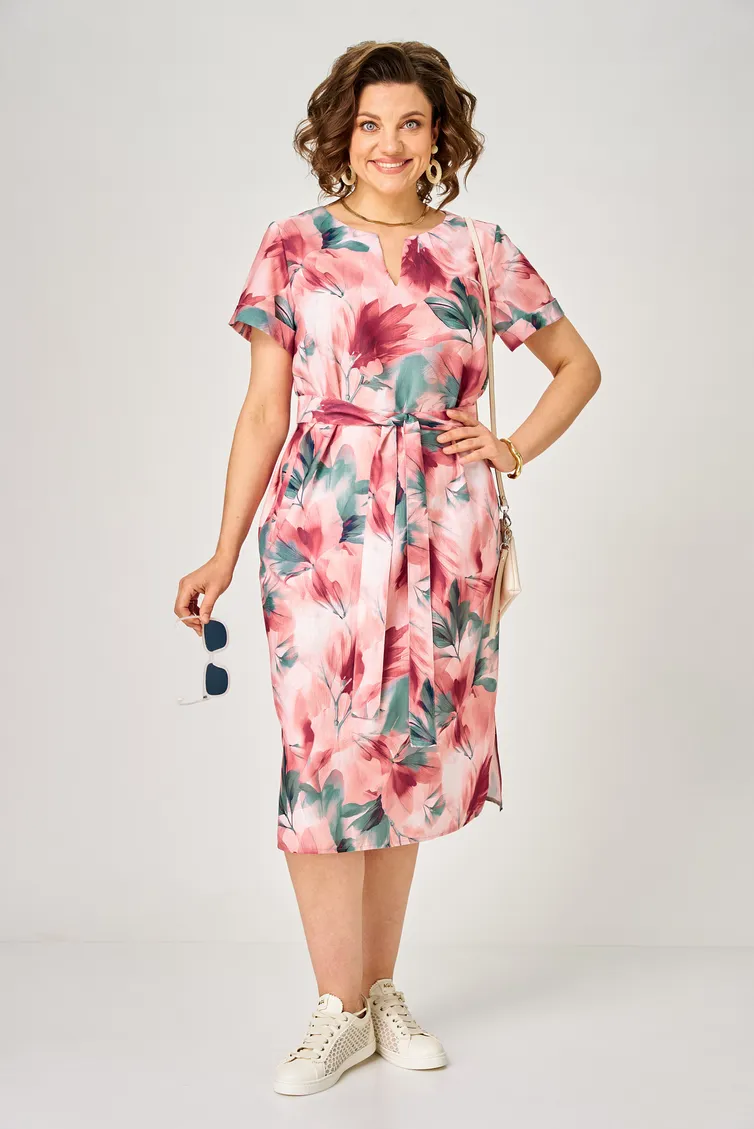 Sukienka BelElStyle #834-235 rozovyj print