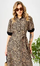 Платье Ava fashion М-194 черный-бежевый