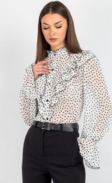 Blouse VIZAVI 744.1 cherno-belyj gorox
