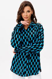 Blouse VIZAVI #735 cherno-goluboj