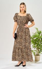 Sukienka Ava fashion M-197 leopardovyj
