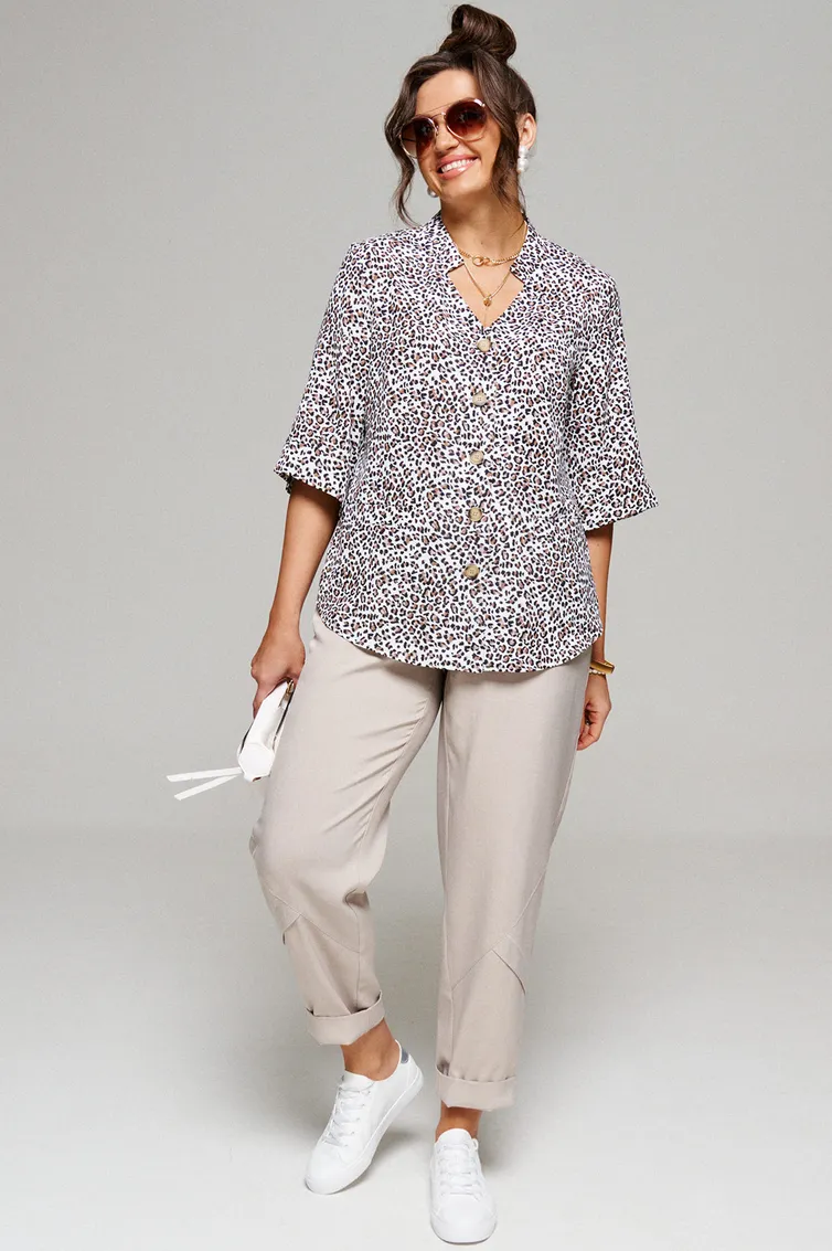 Zestaw Beautiful & Free #6079 leopard+seryj