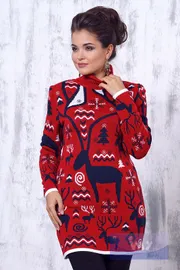 Джемперы, кардиганы, жакеты Newvay арт. 4291 белый/т.красный/т.синий