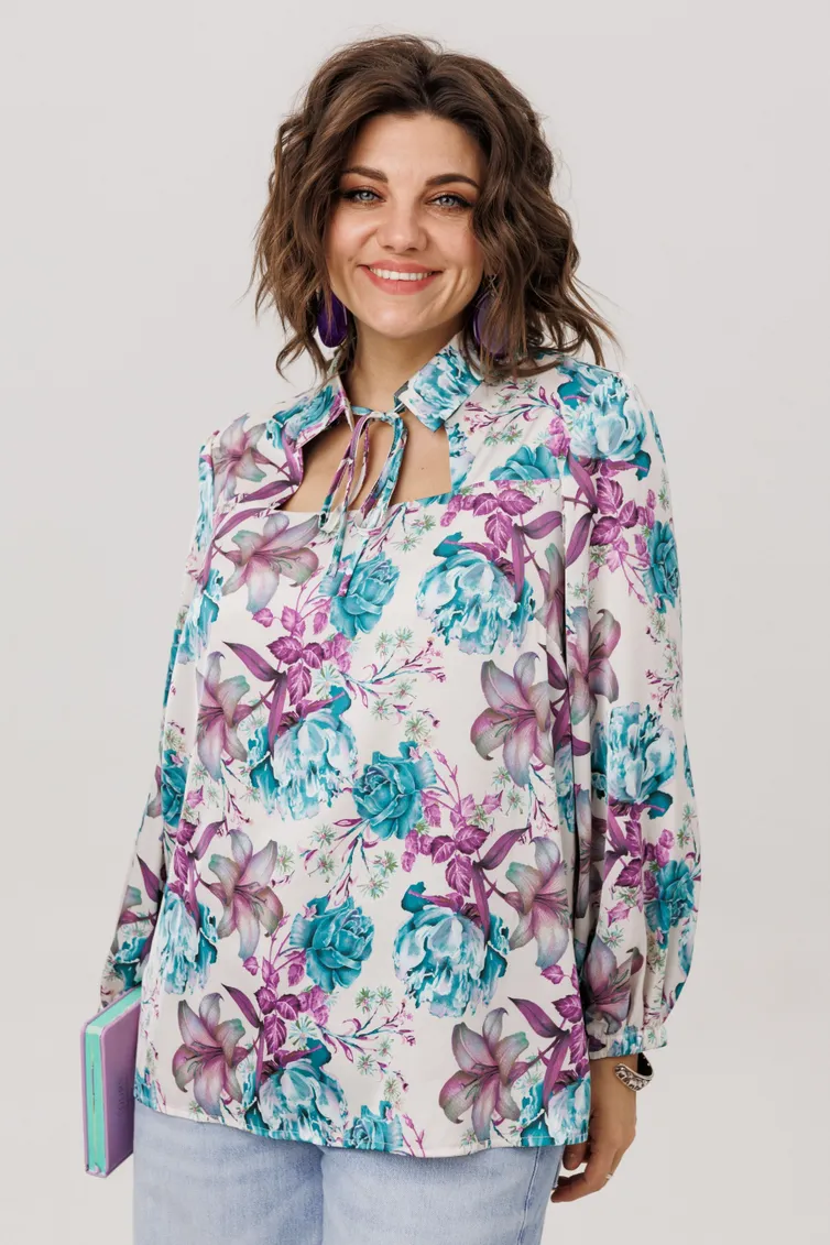 Bluzka Anelli Laurel #1806 rozy lilii piony