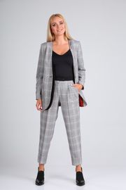 Костюм Vilena-fashion арт. 726 серая клетка+красная полоска