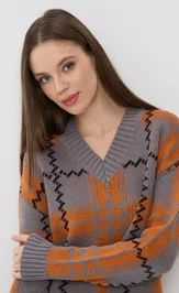 Джемпер Newvay 7242-40293 титаниум/абрикосовый пунш/черн