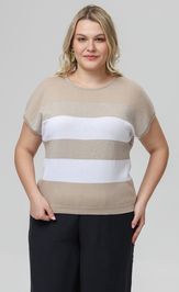 Джемпер Romgil РВ0516-ХМ4 бежевый лайт, белый, серебро