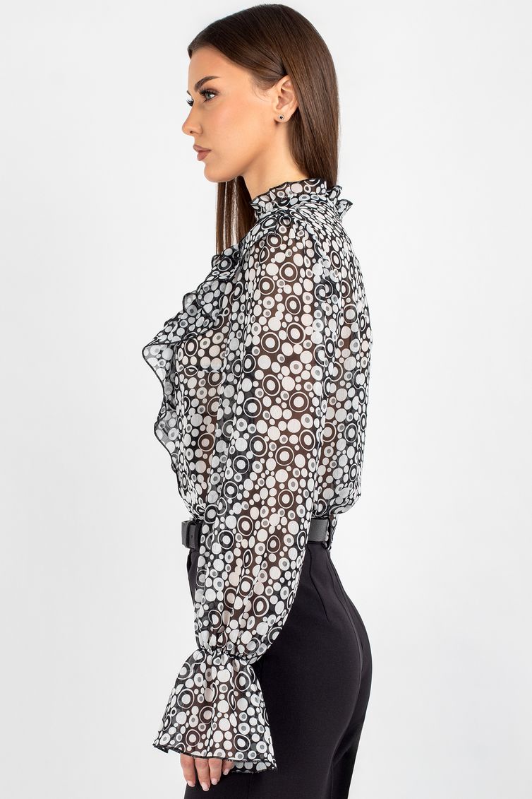 Blouse VIZAVI #744 cherno-belyj