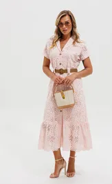 Sukienka Verita moda N-2459.1 pudra