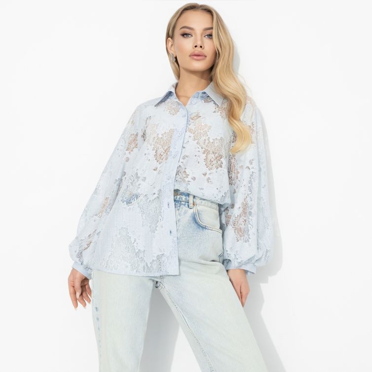 Блузка CHARUTTI арт. Теория красоты (дымчато-голубая)