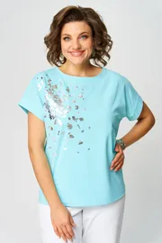 Блуза Rumoda арт. 2252 (короткий рукав) голубой