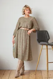 Dress TOOK A LOOK & Angelika #MP-23 cvety na olive