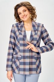 Żakiet BelElStyle #412-303 belo-sinyaya kletka