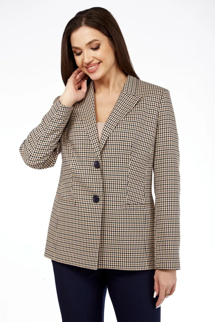 Zestaw Vilena-fashion #938 bezhevaya gusinaya lapka+temno-sinij