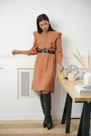 Sukienka Ladis Line #1279 karamel