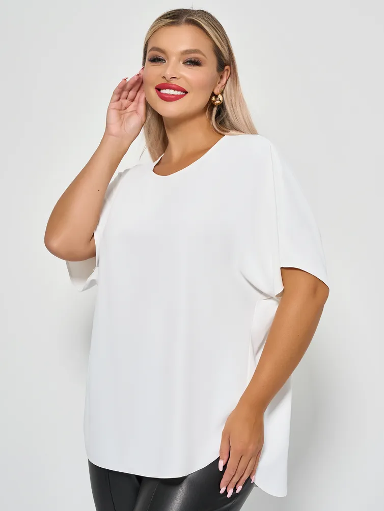 Bluzka DORA plus #0250-1 belyj muar