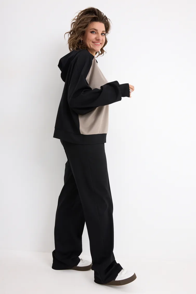 Bluza Z Kapturem BegiModa #4157 chyornyj kvarc