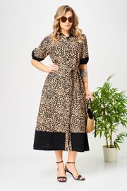 Платье Ava fashion арт. М-194 черный-бежевый