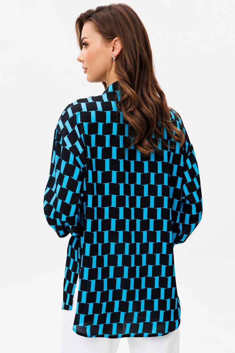 Blouse VIZAVI #735 cherno-goluboj
