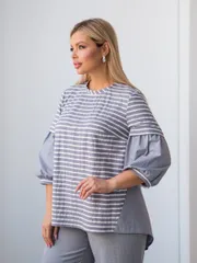 Bluzka NOVITA #1319 seryj