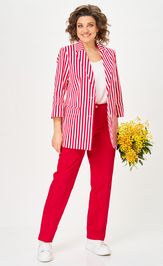 Костюм БелЭльСтиль 762-324/609-323 красный/полоска