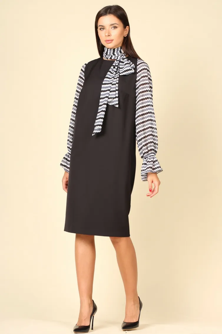 Sukienki Faufilure #S1017 chern+zigzag