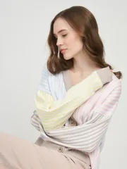 Кардиган Newvay арт. 7221-14096 ваниль/бел/гол/роз.жемчуг/лимный щербет