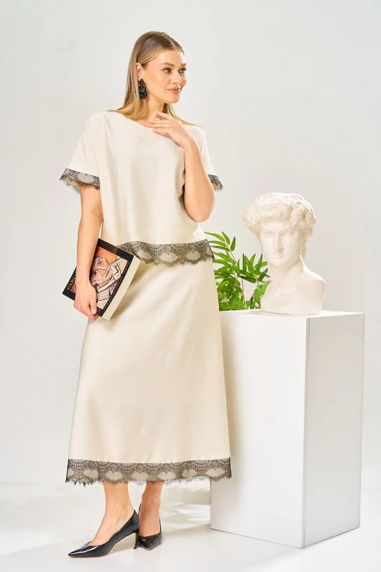 Костюм Ava fashion арт. М-196 молочный-шампанское