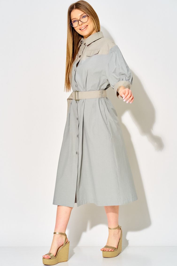 Sukienka LAIKONY #L-434 sero-goluboj