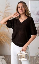 Blouse nika.pl 0305306 Hajdan-53 shokoladnyj