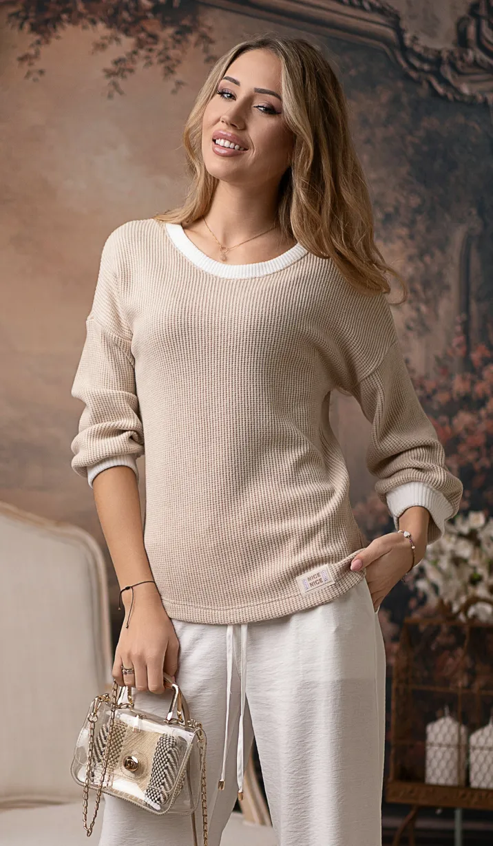 Jumper nika.pl #0303703 Hajdan-37 bezhevyj