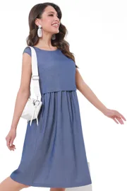 Sukienki DS Trend #P-3911-0194 (s oborkoj cveta denim)